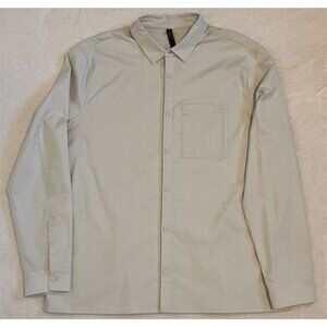 Lululemon Commission Long Sleeve Button Up Shirt Mens XXL Dove Grey Performance